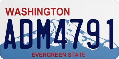 WA license plate ADM4791