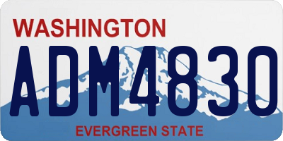 WA license plate ADM4830
