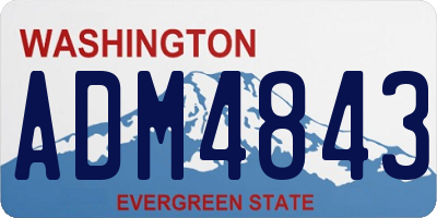 WA license plate ADM4843