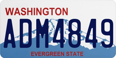 WA license plate ADM4849