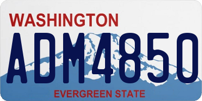 WA license plate ADM4850