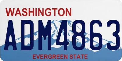 WA license plate ADM4863