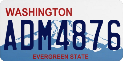 WA license plate ADM4876