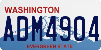 WA license plate ADM4904