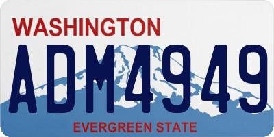 WA license plate ADM4949