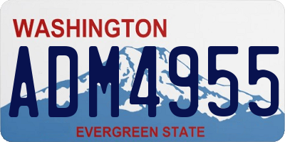 WA license plate ADM4955