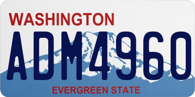 WA license plate ADM4960