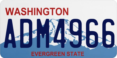 WA license plate ADM4966