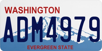 WA license plate ADM4979