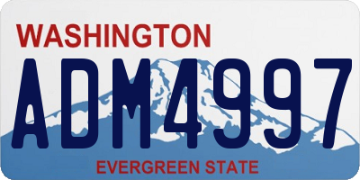 WA license plate ADM4997