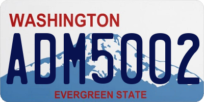 WA license plate ADM5002