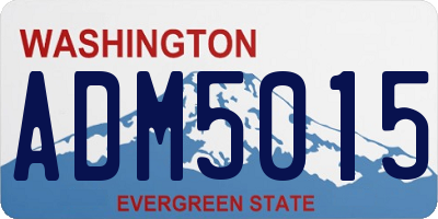 WA license plate ADM5015
