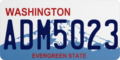 WA license plate ADM5023