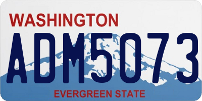 WA license plate ADM5073