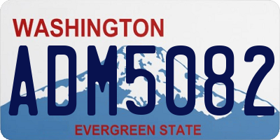 WA license plate ADM5082