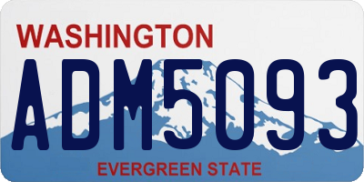 WA license plate ADM5093