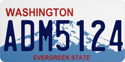 WA license plate ADM5124