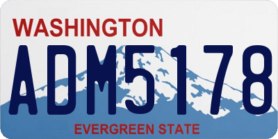 WA license plate ADM5178