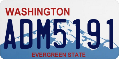 WA license plate ADM5191