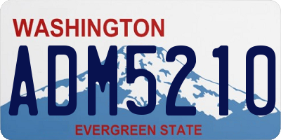 WA license plate ADM5210