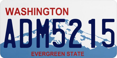 WA license plate ADM5215