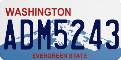 WA license plate ADM5243