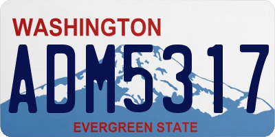 WA license plate ADM5317