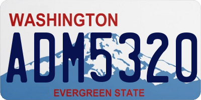 WA license plate ADM5320