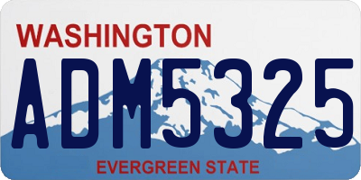 WA license plate ADM5325