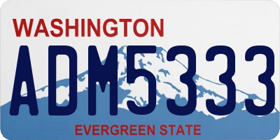WA license plate ADM5333