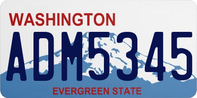 WA license plate ADM5345