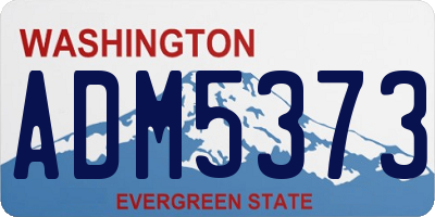 WA license plate ADM5373