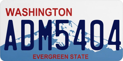 WA license plate ADM5404