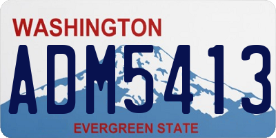 WA license plate ADM5413