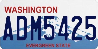 WA license plate ADM5425