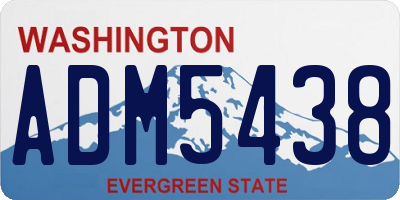 WA license plate ADM5438