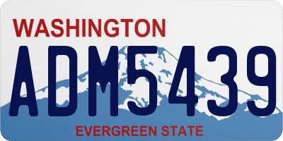 WA license plate ADM5439