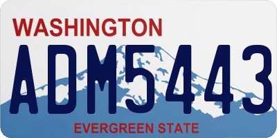 WA license plate ADM5443