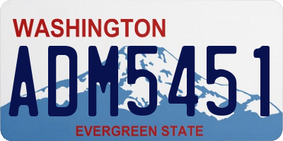 WA license plate ADM5451