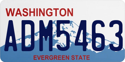WA license plate ADM5463
