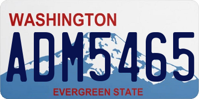 WA license plate ADM5465
