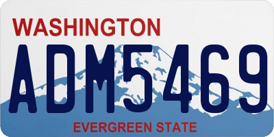WA license plate ADM5469