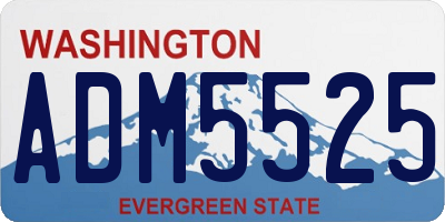 WA license plate ADM5525