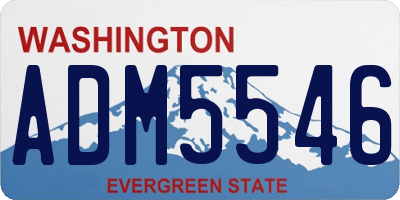 WA license plate ADM5546