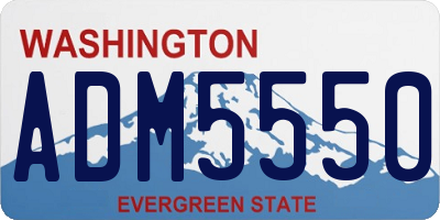 WA license plate ADM5550