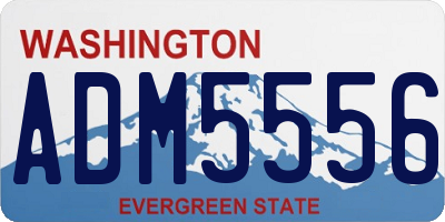 WA license plate ADM5556