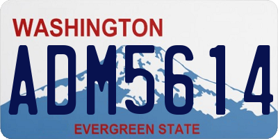 WA license plate ADM5614