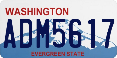 WA license plate ADM5617