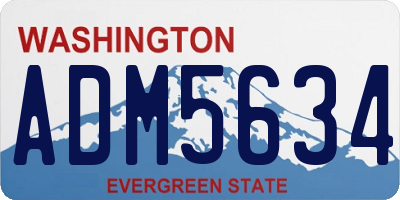 WA license plate ADM5634