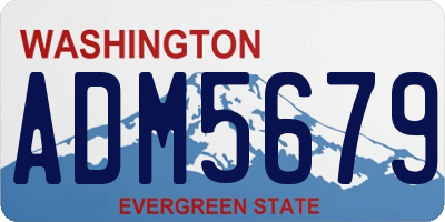 WA license plate ADM5679